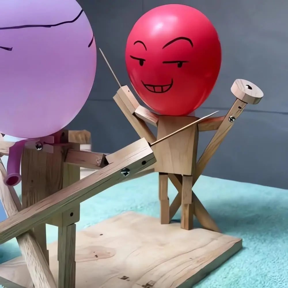 Colverro™ Wooden Balloon Pop Fencing Game for Two Players