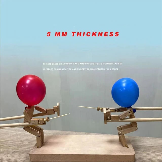 Colverro™ Wooden Balloon Pop Fencing Game for Two Players