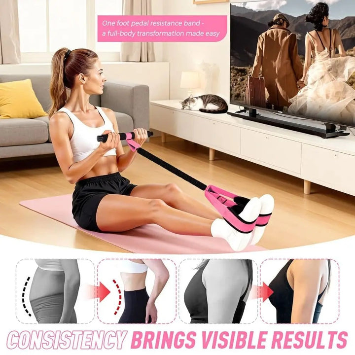 Colverro™ Pedal Resistance Band with Foam Handlebar for Core Training