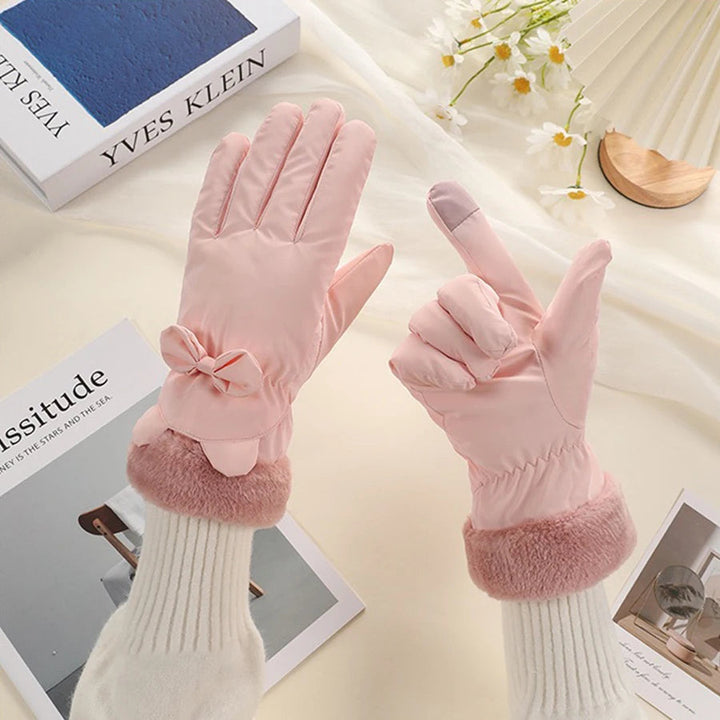 Colverro™ Elegant Touchscreen Winter Gloves for Women with Bow Accent