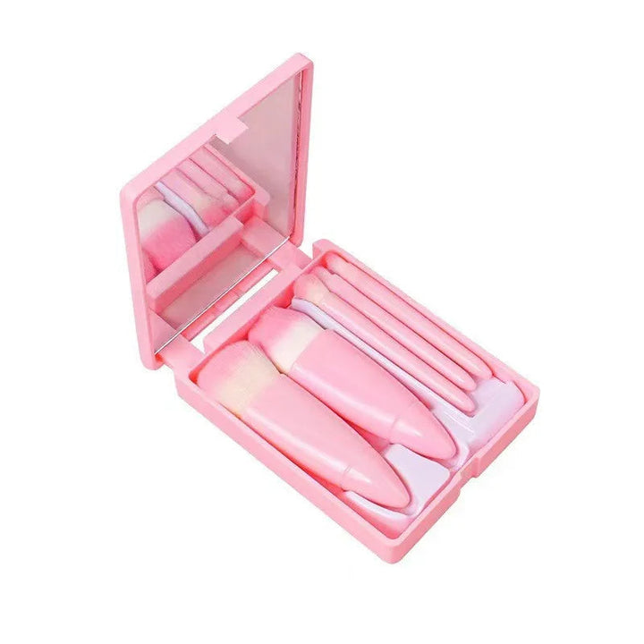 Colverro™ Mini Makeup Brush Set with Mirror in a Compact Case