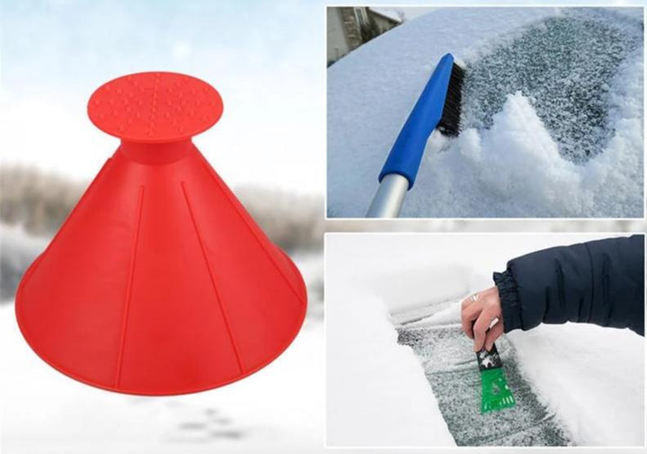 Colverro™ Cone-Shaped Windshield Ice Scraper for Quick Circular Clearing