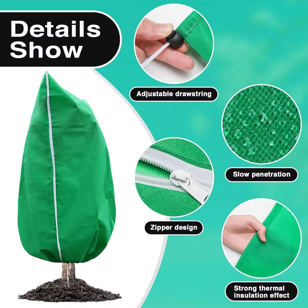 Colverro™ Breathable Plant Frost Cover with Zipper and Drawstring Base