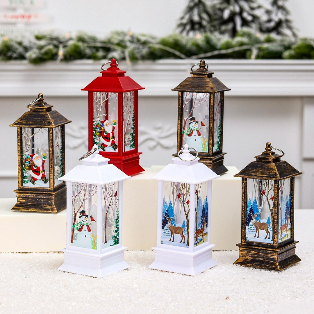 Colverro™ Mini Christmas Lantern with Snowy Pine Cones and Red Berries