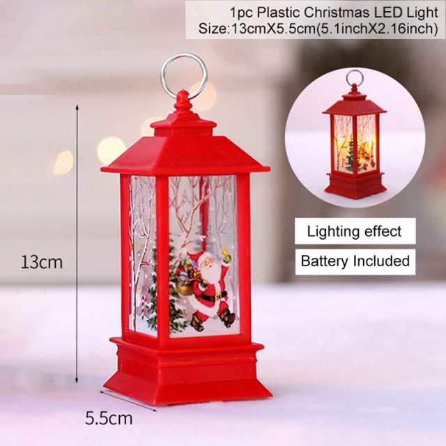 Colverro™ Mini Christmas Lantern with Snowy Pine Cones and Red Berries