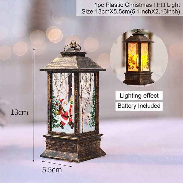 Colverro™ Mini Christmas Lantern with Snowy Pine Cones and Red Berries