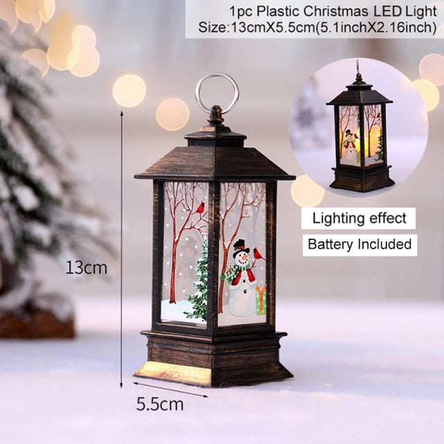 Colverro™ Mini Christmas Lantern with Snowy Pine Cones and Red Berries