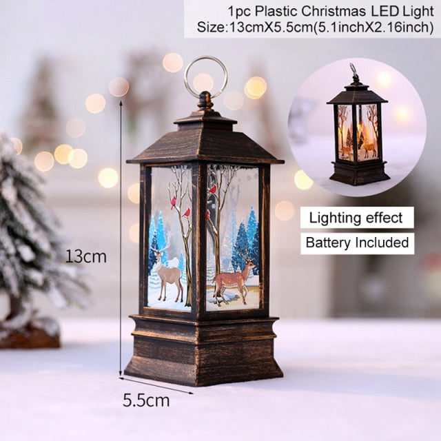 Colverro™ Mini Christmas Lantern with Snowy Pine Cones and Red Berries