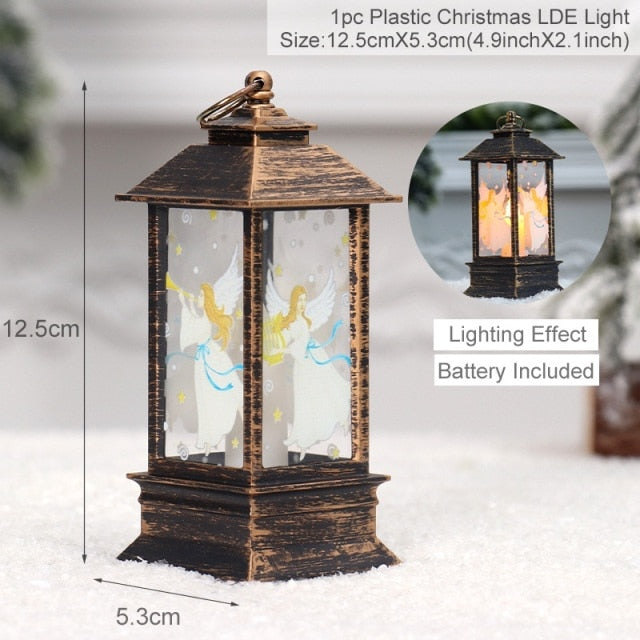 Colverro™ Mini Christmas Lantern with Snowy Pine Cones and Red Berries