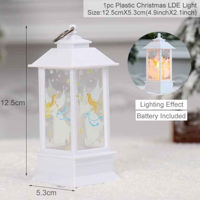 Colverro™ Mini Christmas Lantern with Snowy Pine Cones and Red Berries