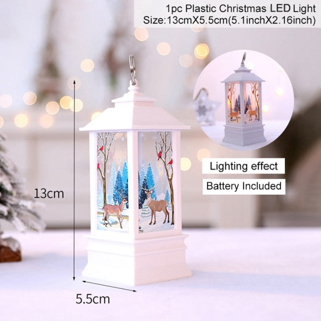 Colverro™ Mini Christmas Lantern with Snowy Pine Cones and Red Berries
