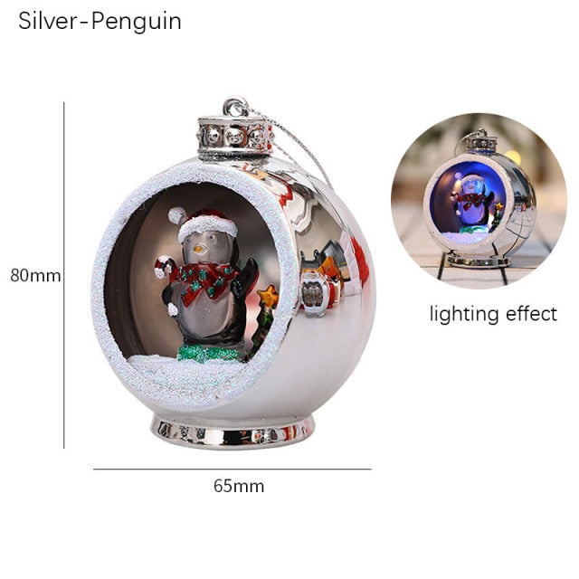 Colverro™ Light-Up Christmas Ornament Ball with 3D Figure Inside