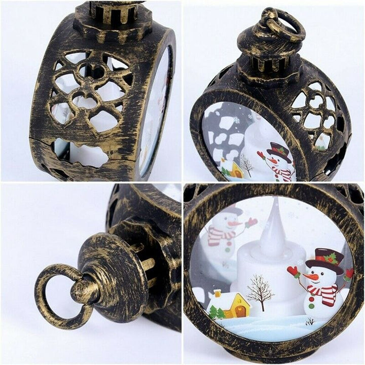Colverro™ Glass LED Christmas Lantern with Snowman or Santa