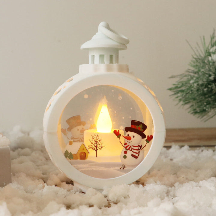 Colverro™ Glass LED Christmas Lantern with Snowman or Santa