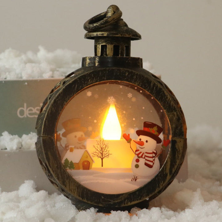 Colverro™ Glass LED Christmas Lantern with Snowman or Santa