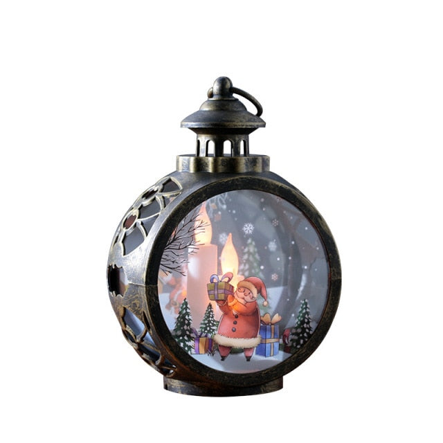Colverro™ Glass LED Christmas Lantern with Snowman or Santa