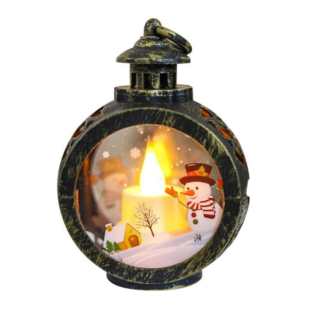 Colverro™ Glass LED Christmas Lantern with Snowman or Santa