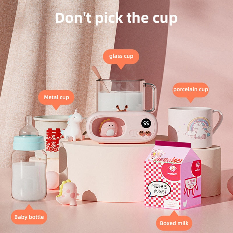 Colverro™ Cute Animal Mug Warmer Coaster with Thermostat Plate