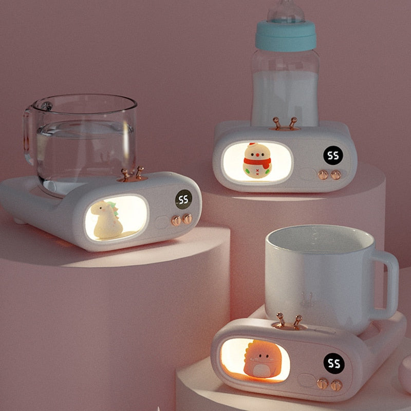 Colverro™ Cute Animal Mug Warmer Coaster with Thermostat Plate