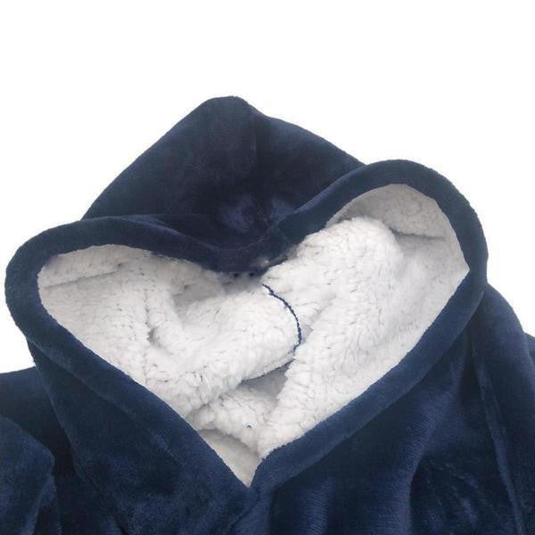 Colverro™ Fleece-Lined Blanket Sweater with Giant Hood and Pocket