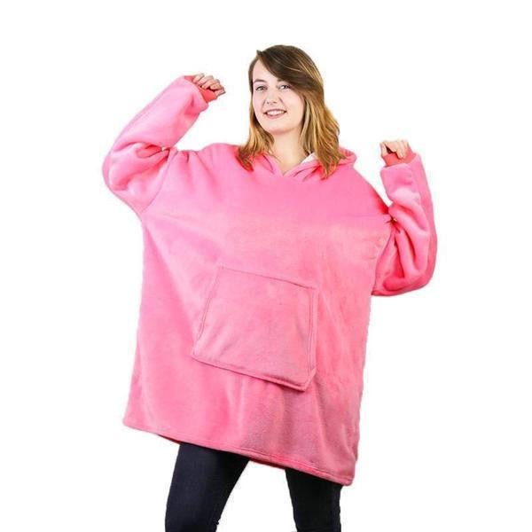 Colverro™ Fleece-Lined Blanket Sweater with Giant Hood and Pocket