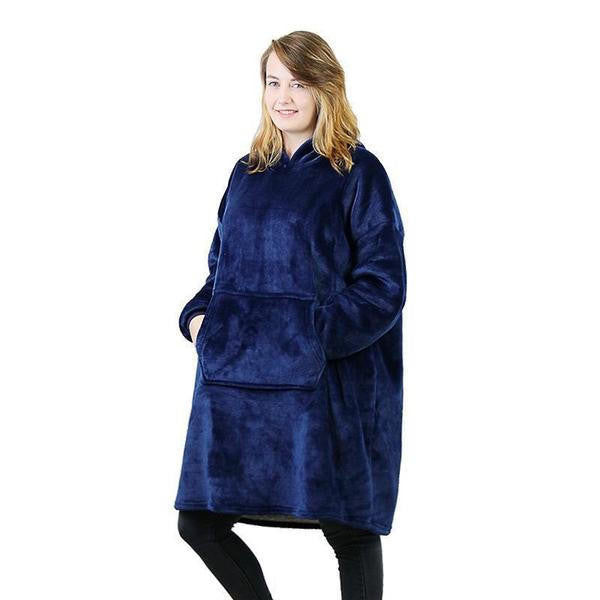 Colverro™ Fleece-Lined Blanket Sweater with Giant Hood and Pocket