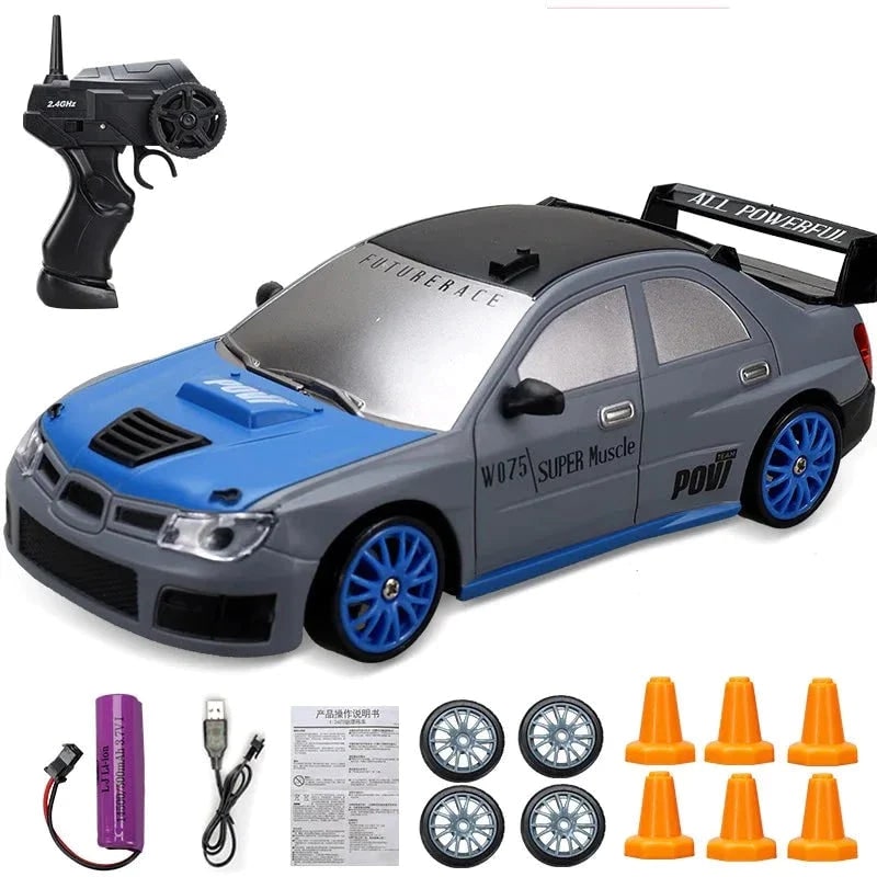 Colverro™ Mini RC Drift Car with LED Headlights and Spare Wheels