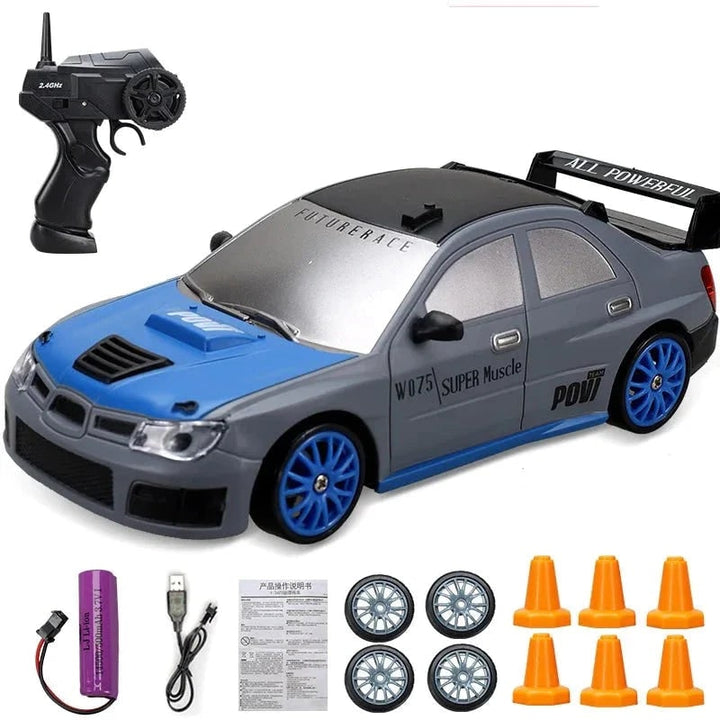 Colverro™ Mini RC Drift Car with LED Headlights and Spare Wheels