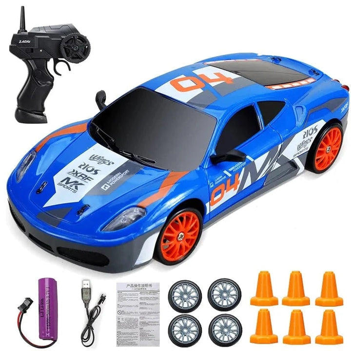 Colverro™ Mini RC Drift Car with LED Headlights and Spare Wheels