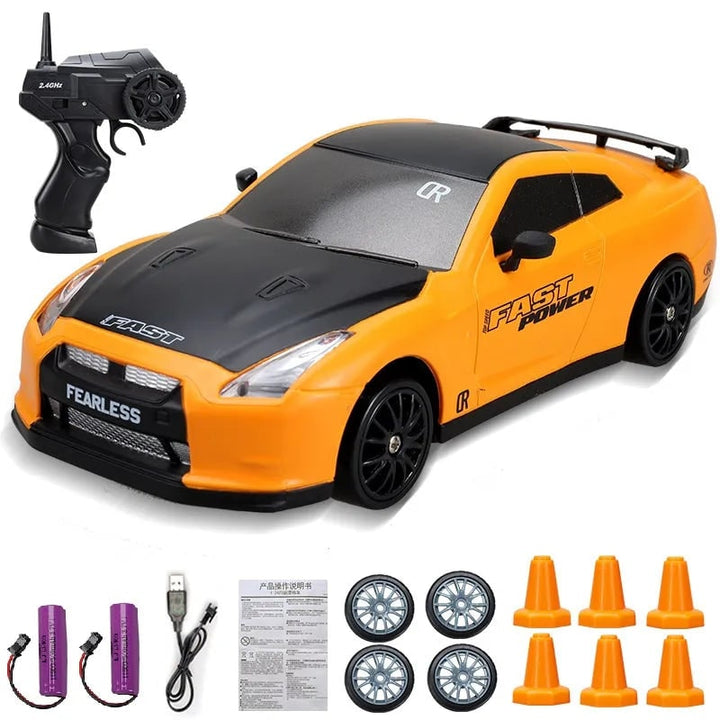 Colverro™ Mini RC Drift Car with LED Headlights and Spare Wheels