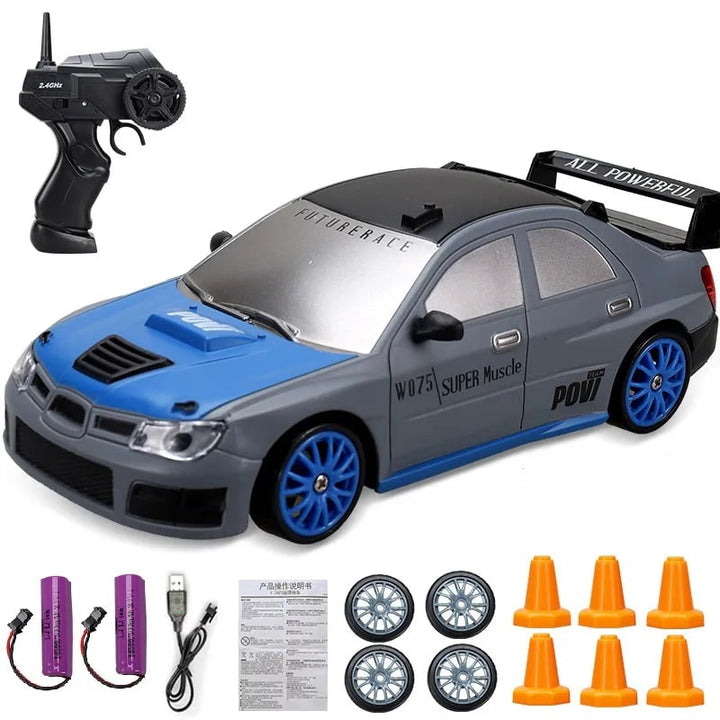 Colverro™ Mini RC Drift Car with LED Headlights and Spare Wheels