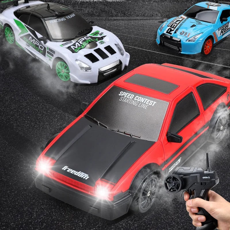Colverro™ Mini RC Drift Car with LED Headlights and Spare Wheels