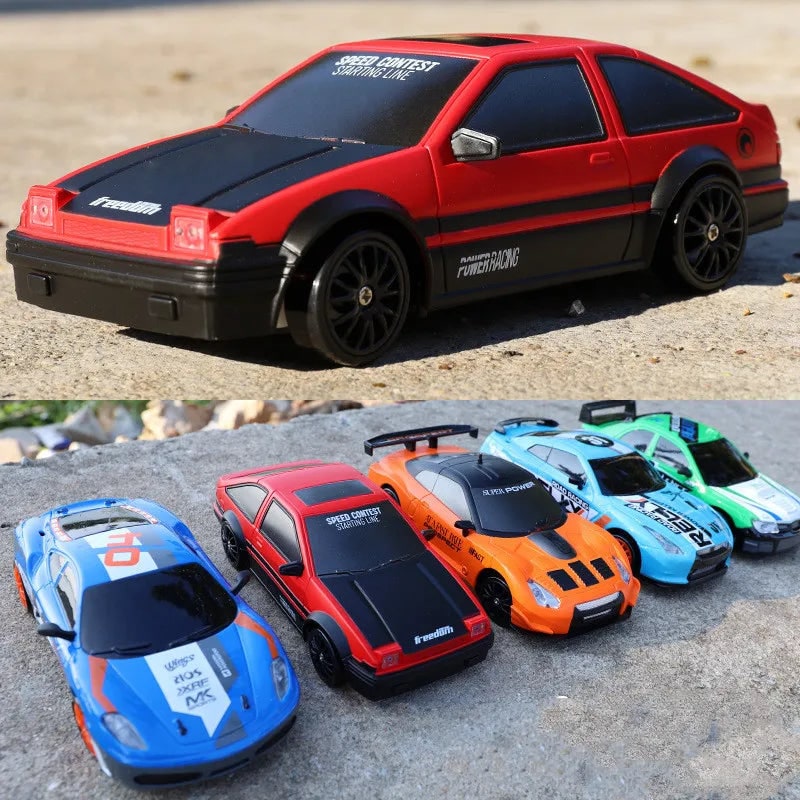 Colverro™ Mini RC Drift Car with LED Headlights and Spare Wheels