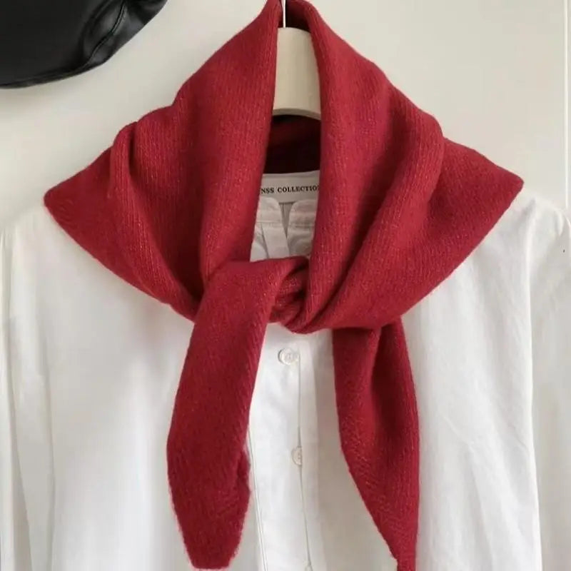 Colverro™ Korean-Style Triangle Knit Scarf for Women – Light &amp; Cozy