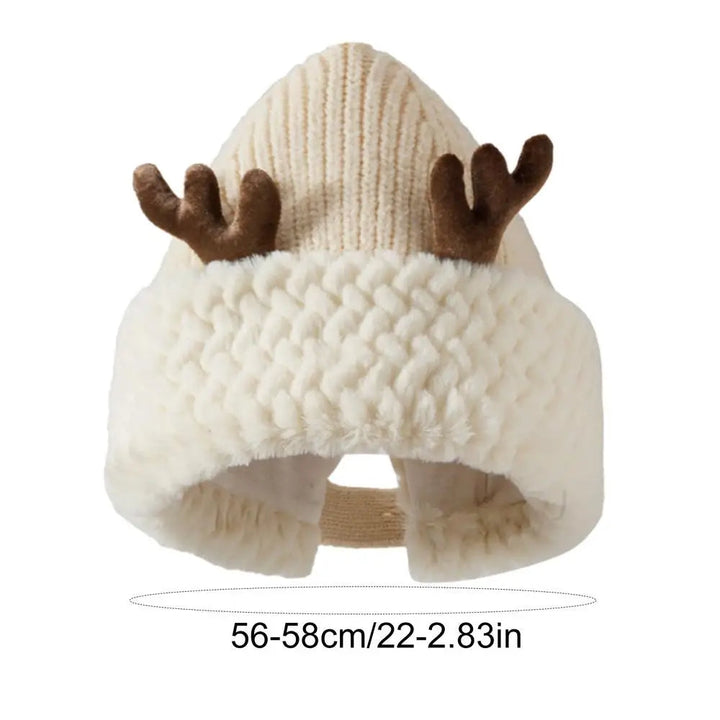 Colverro™ Cozy Reindeer Antler Knit Hat – Warm Cotton Winter Beanie