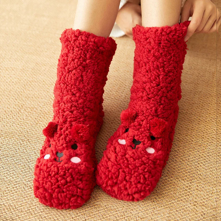 Colverro™ Cute Bear Fleece Socks with Non-Slip Gripper Sole