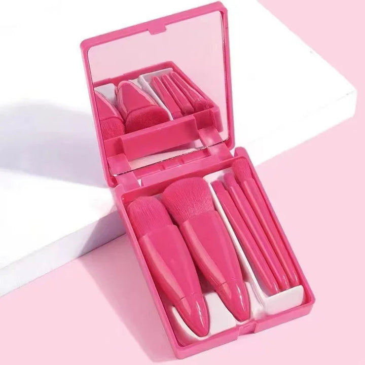 Colverro™ Mini Makeup Brush Set with Mirror in a Compact Case