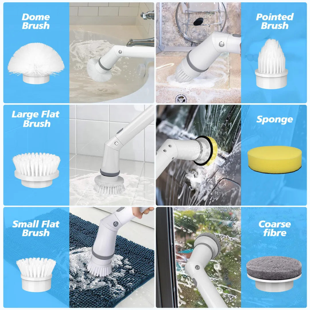 Colverro™ Cordless Electric Spin Scrubber with 7 Brush Heads
