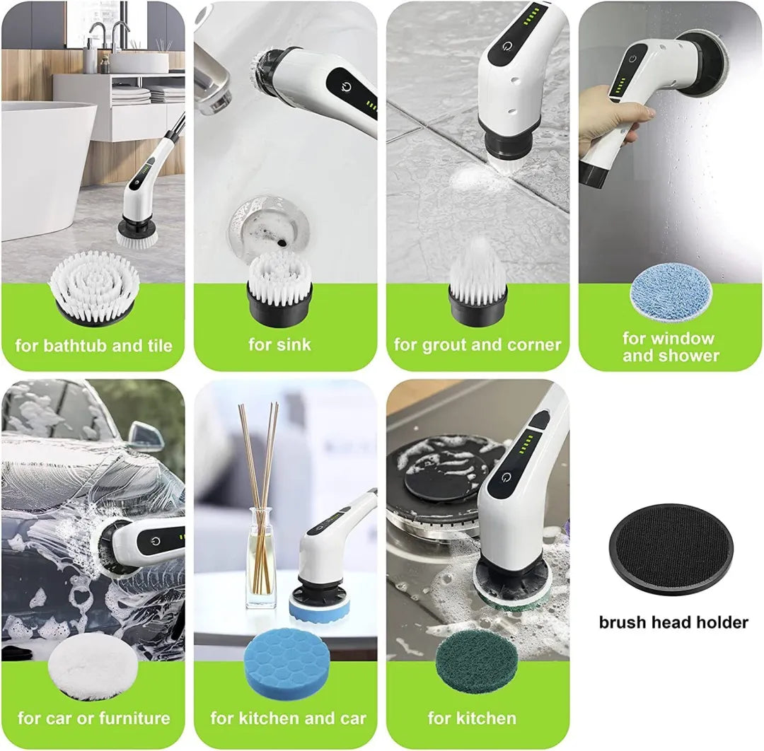 Colverro™ Cordless Electric Spin Scrubber with 7 Brush Heads