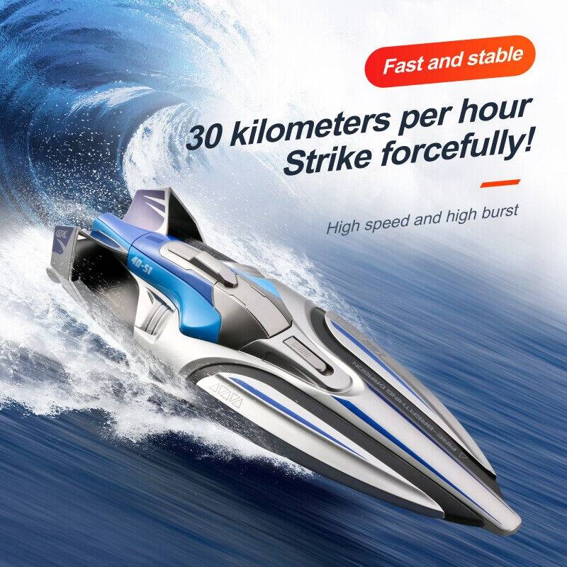 Colverro™ High-Speed RC Boat with Twin Motors and LED Lights, 22 mph