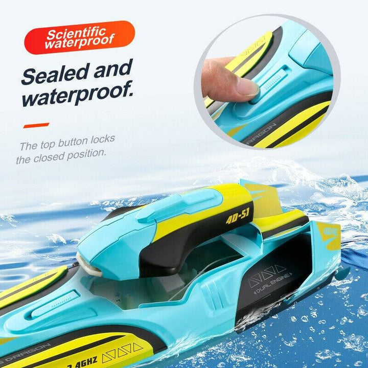 Colverro™ High-Speed RC Boat with Twin Motors and LED Lights, 22 mph