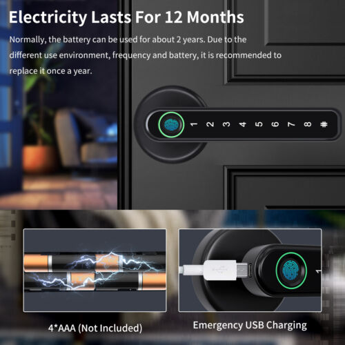 Colverro™ Smart Fingerprint Door Lock with App Control and Passcode