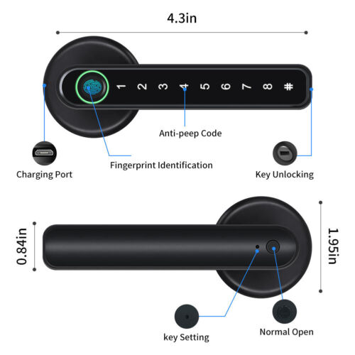 Colverro™ Smart Fingerprint Door Lock with App Control and Passcode