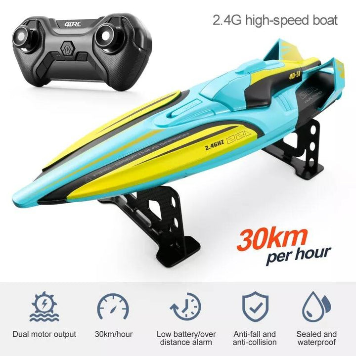 Colverro™ High-Speed RC Boat with Twin Motors and LED Lights, 22 mph