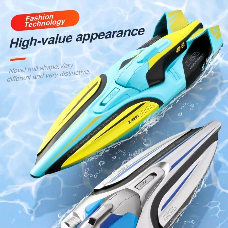 Colverro™ High-Speed RC Boat with Twin Motors and LED Lights, 22 mph