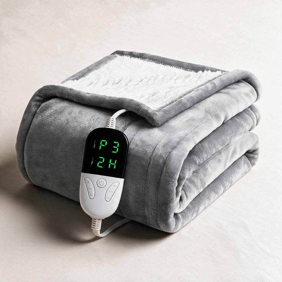 Colverro™ Sherpa Heated Blanket with 6 Heat Levels &amp; Auto-Off Timer