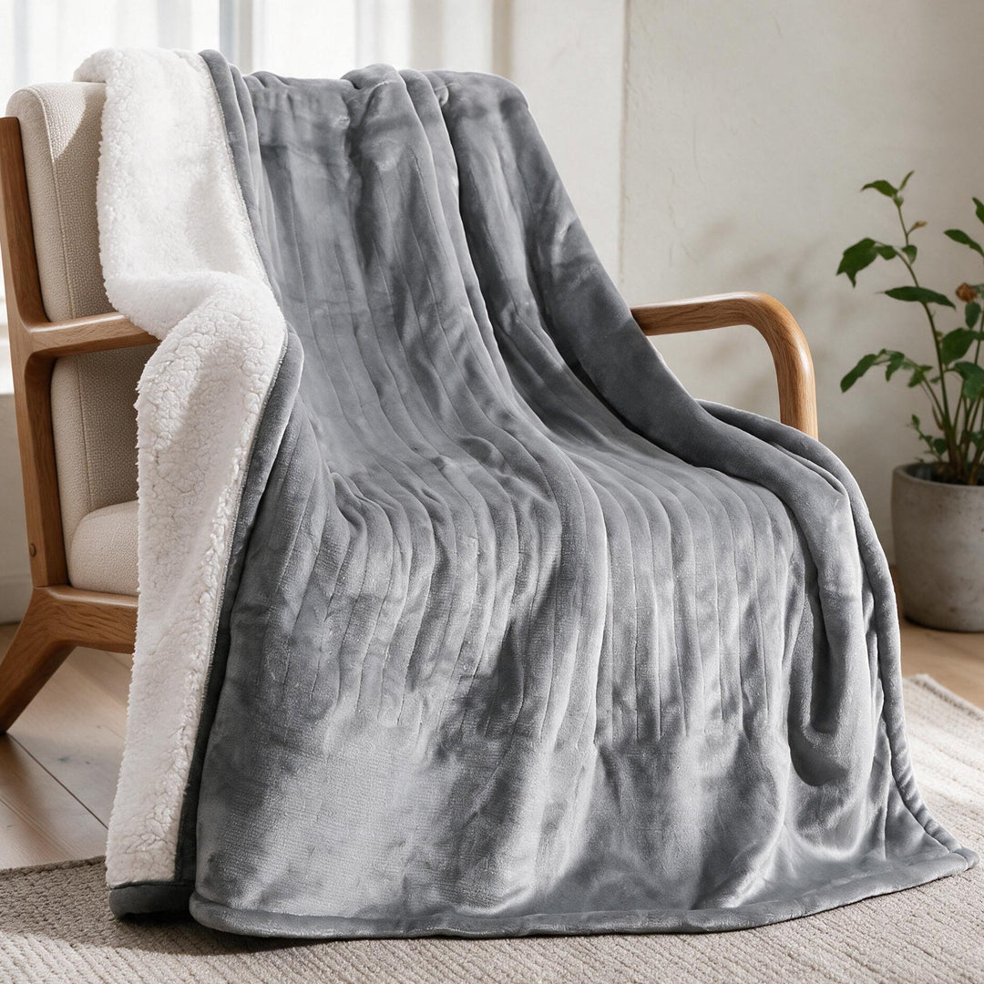 Colverro™ Sherpa Heated Blanket with 6 Heat Levels &amp; Auto-Off Timer
