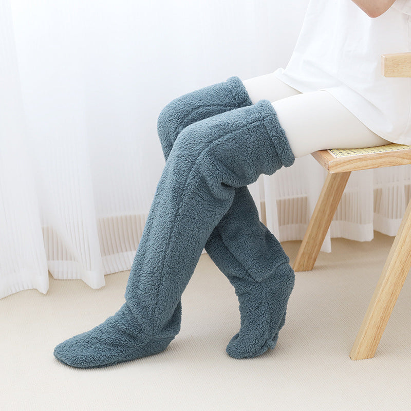Colverro™ Fuzzy Footless Knee-High Leg Warmers for Cold Days