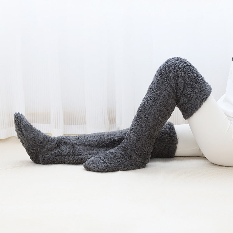 Colverro™ Fuzzy Footless Knee-High Leg Warmers for Cold Days