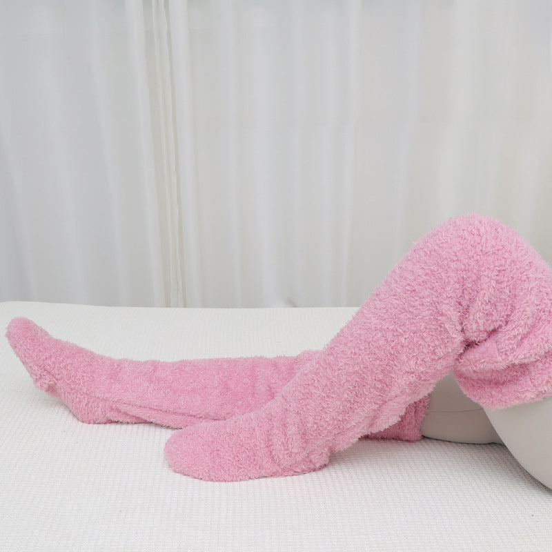 Colverro™ Fuzzy Footless Knee-High Leg Warmers for Cold Days
